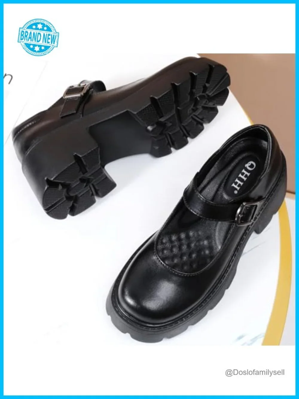 Women's Platform Mary Jane Pumps Chunky Heel Memory Foam Buckle Strap